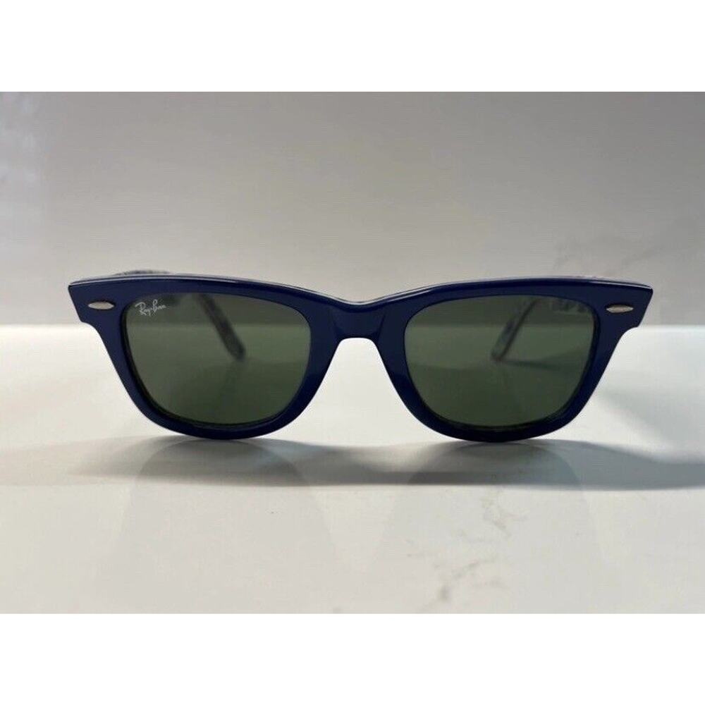 Ray-Ban RB2140 Original Wayfarer Blue Floral Green G-15 Sunglasses 50-22